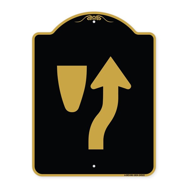 Signmission Designer Series Sign-Beware of Curb Graphic, Black & Gold Aluminum Sign, 18" x 24", BG-1824-24522 A-DES-BG-1824-24522 - main
